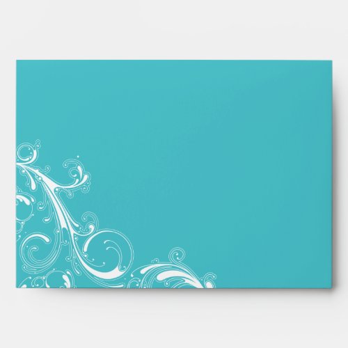 Filigree Swirl Blue Curacao 5x7 A7 Envelope