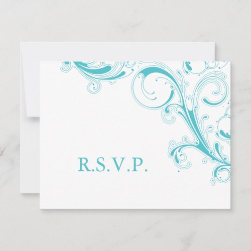 Filigree Swirl Blue Curacao RSVP