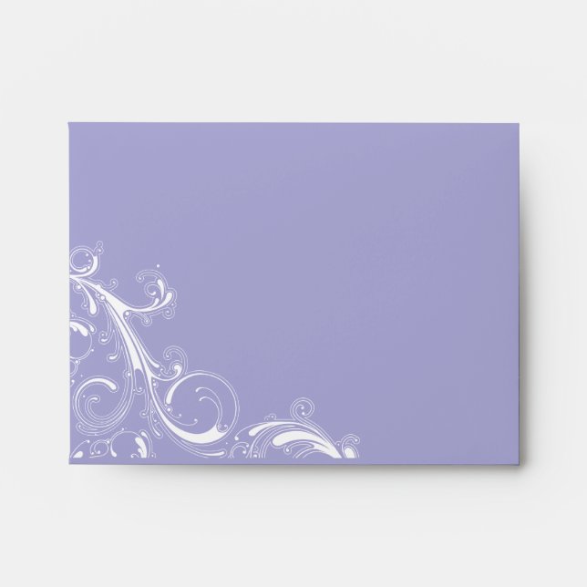 Filigree Swirl Lavender A2 Note Card Envelope (Front)