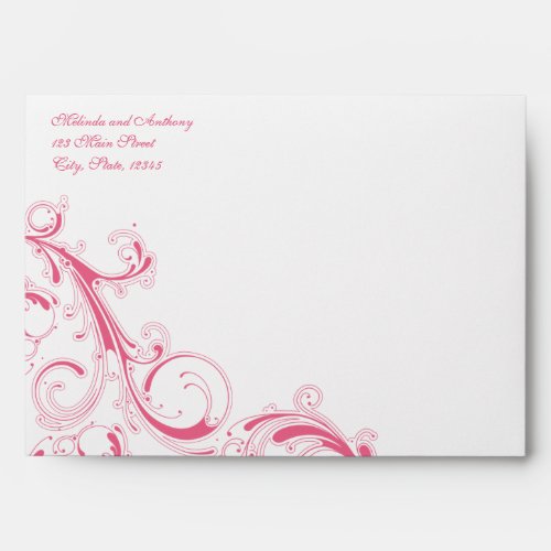 Filigree Swirl Pink 5x7 A7 Envelope