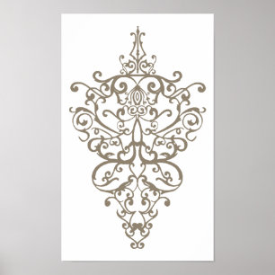 filigree tan poster