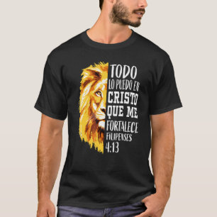 Filipenses 4 13 Men Christian Verse Lion Judah Spa T-Shirt