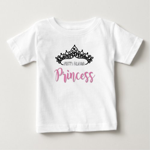 Filipina Princess with Tiara Baby T_Shirt