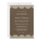 Filipiniana Lace on Burlap Wedding Invitation
