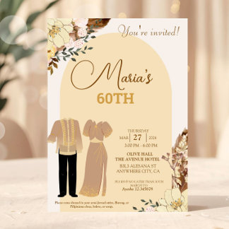 Filipiniana Theme Birthday Invitation Filipino 