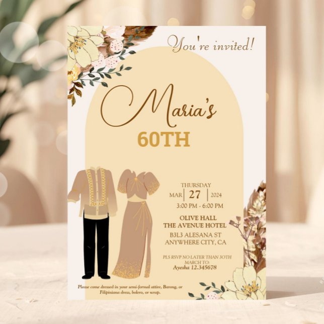 Filipiniana Theme Birthday Invitation Filipino  (Creator Uploaded)