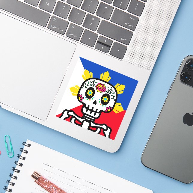 Filipino All Souls' Day sticker (Laptop w/ iPhone)