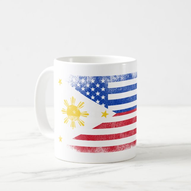 Filipino American Flag   Philippines and USA Coffee Mug (Front Left)