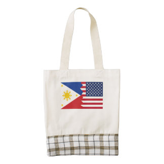 Filipino American Flag Zazzle HEART Tote Bag
