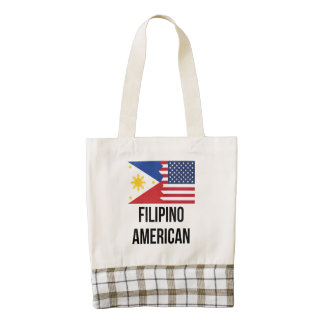 Filipino American Flag Zazzle HEART Tote Bag