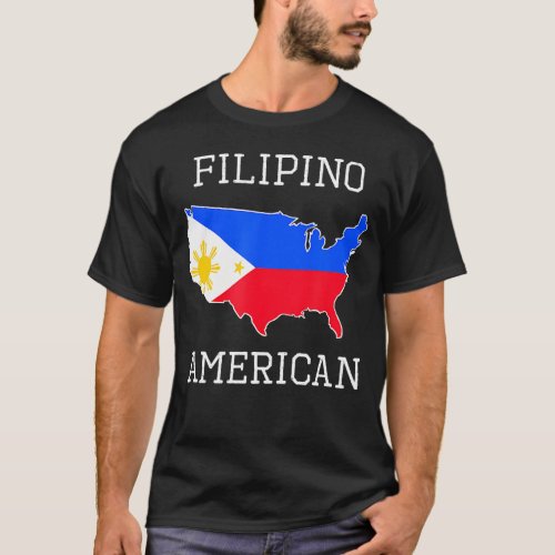 Filipino American Half Philippines America Flag    T_Shirt