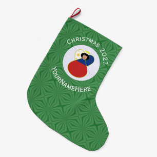 Filipino Angel Christmas Flag Personalized  Large Christmas Stocking