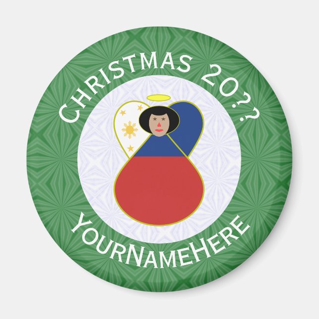 Filipino Angel Christmas Flag Personalized  Magnet (Front)