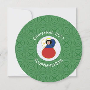 Filipino Angel Flag Christmas Personalize Round Invitation