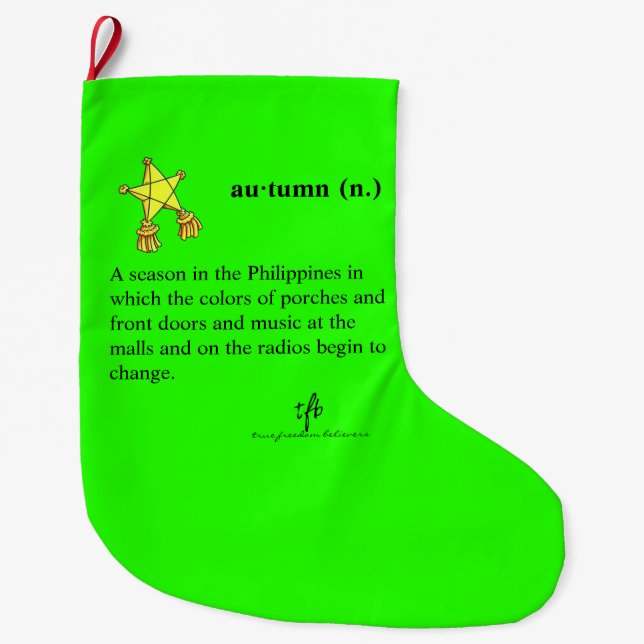 Filipino Autumn Large Christmas Stocking (Front)