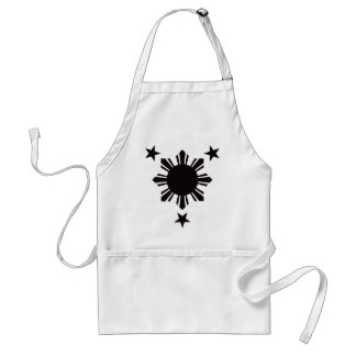 Filipino Basic Sun and Stars - Black Adult Apron