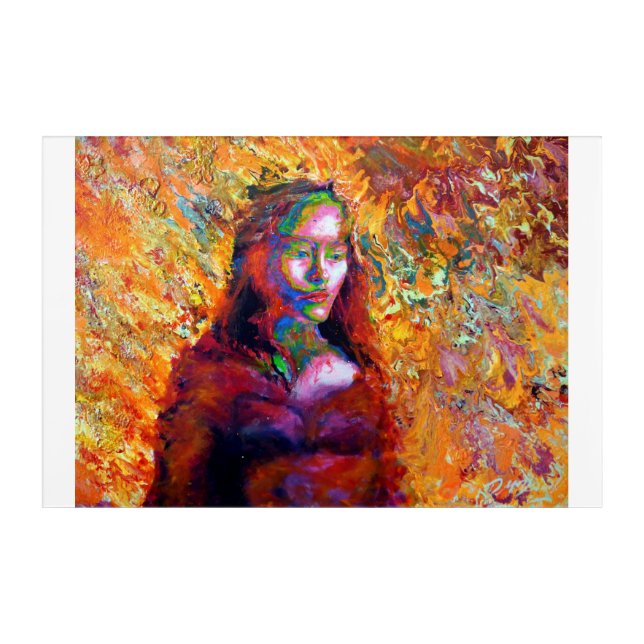 filipino beauty oil on canvas mixed media acrylic print (Front)