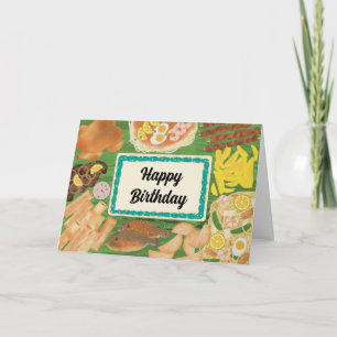 Filipino Birthday Party Food Lumpia Pancit Thank You Card