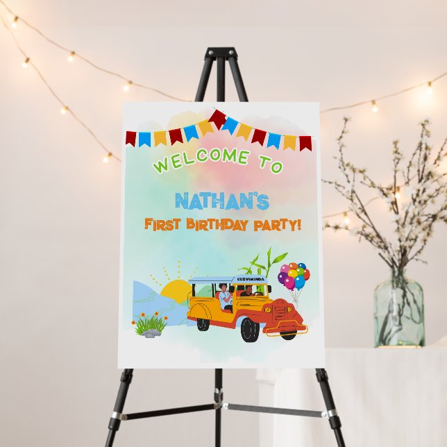 Filipino Birthday Party Welcome Sign Decor (In Situ (Stand))