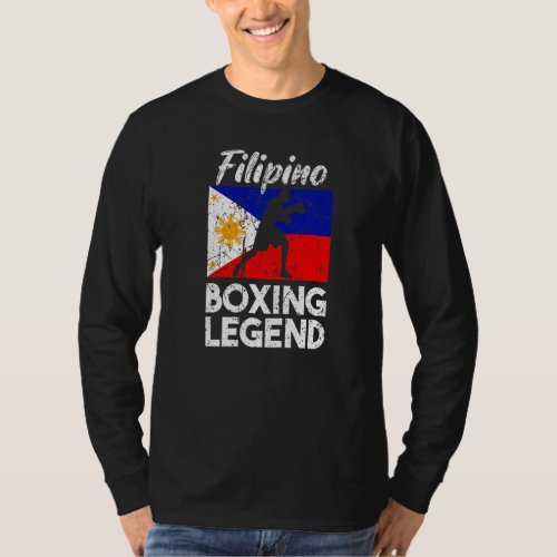 Filipino Boxing Philippine Flag Boxing Pinoy T_Shirt