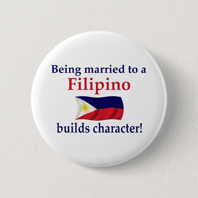 Filipino Builds Character Pinback Button (Front)