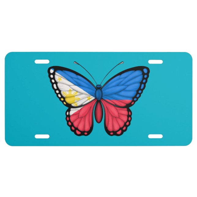 Filipino Butterfly Flag License Plate (Front)