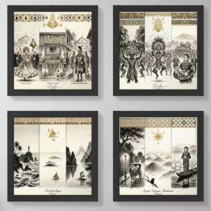 Filipino Culture Wall Art Set of 4