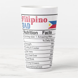 Filipino Dad Nutrition Facts Father's Day Gift Dad Latte Mug
