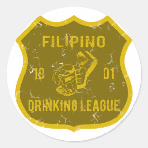 Filipino Drinking League Classic Round Sticker