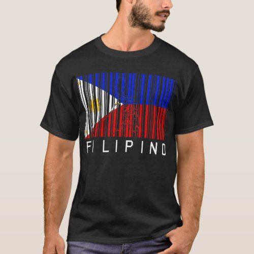 Filipino Flag Barcode T_Shirt