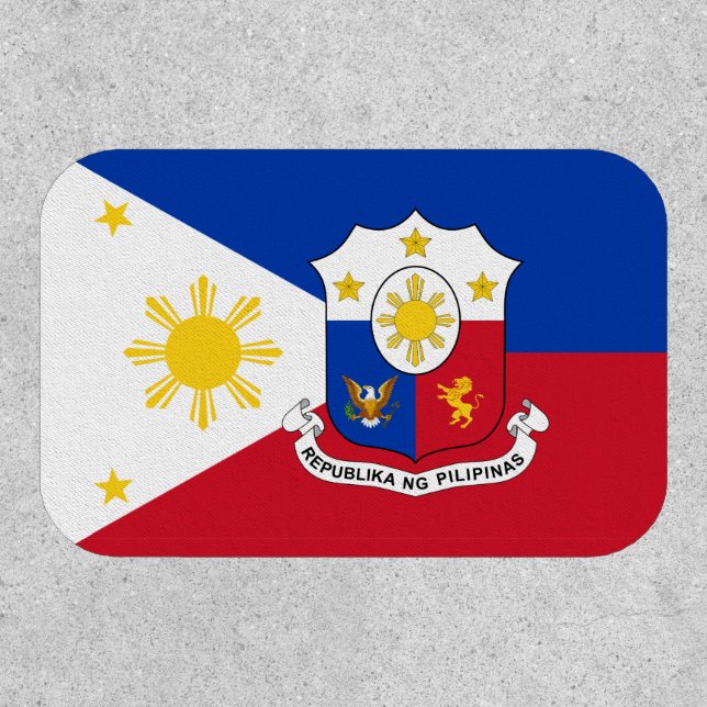 Filipino Flag & Coat of Arms, Flag of Philippines Patch (Front)