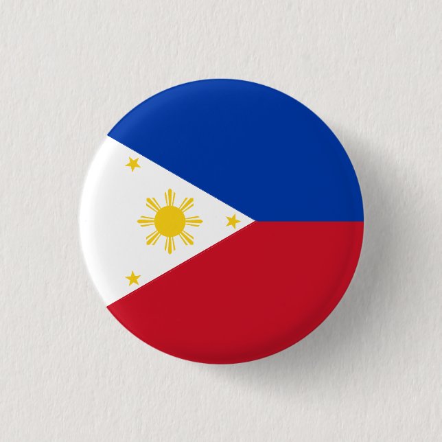 Filipino Flag, Flag of the Philippines Button (Front)