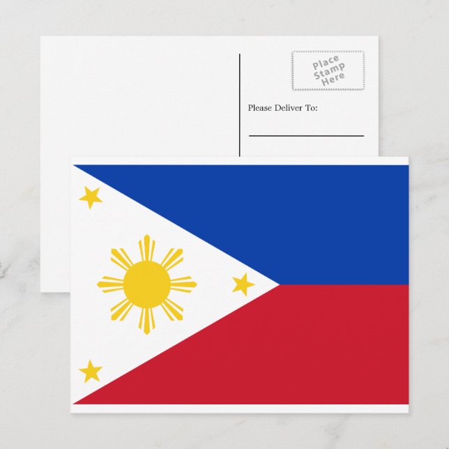 Filipino Flag, Flag of the Philippines Postcard (Front/Back)