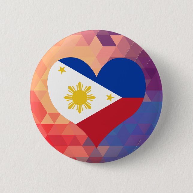 Filipino Flag Star On A Bokeh Button (Front)