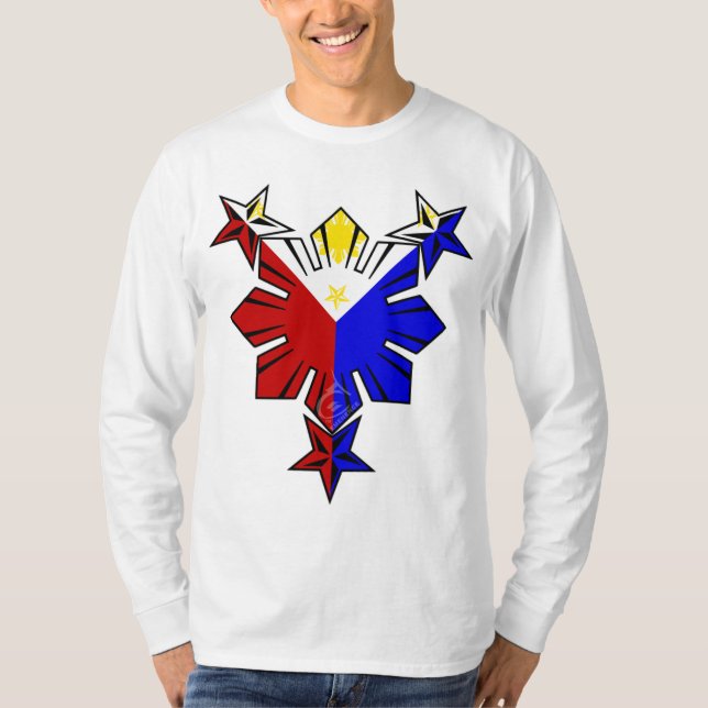 Filipino Flag Sun and Stars Long Sleeve Shirt (Front)