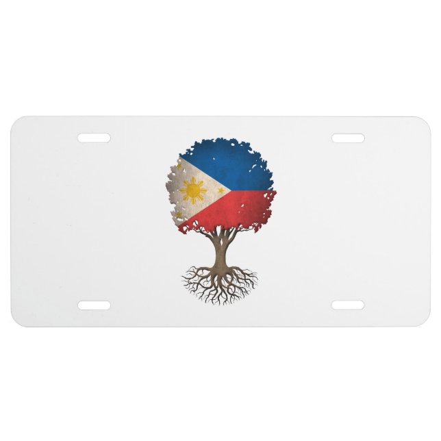 Filipino Flag Tree of Life Customizable License Plate (Front)