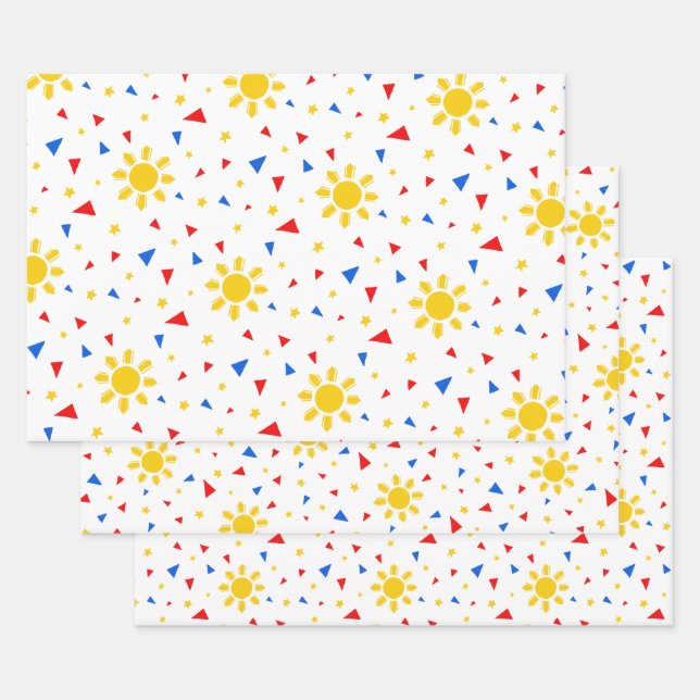 Filipino Flag Wrapping Paper Sheets (Set)