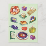 Filipino Food Delicacies in Watercolor Pinoy Postcard