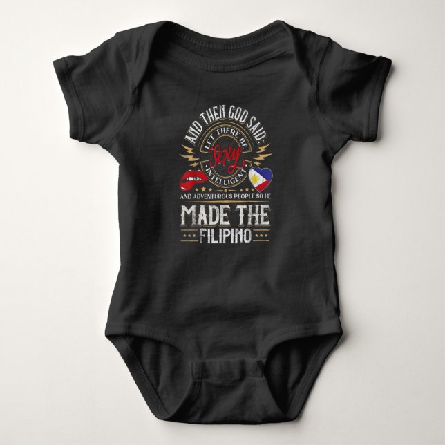 Filipino Funny Quote Baby Bodysuit (Front)