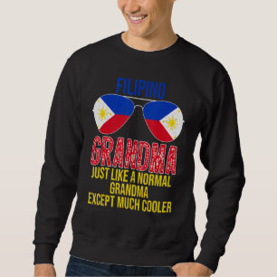 Filipino Grandma Philippines Flag Sunglasses Mothe Sweatshirt