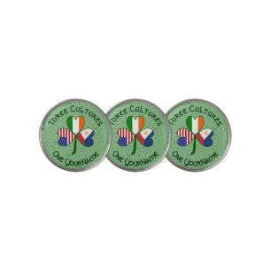 Filipino Irish American Shamrock Personalized Golf Ball Marker