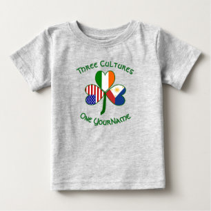 Filipino Irish USA Shamrock Flag Personalized Baby T-Shirt