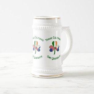 Filipino Irish USA Shamrock Flag Personalized  Beer Stein