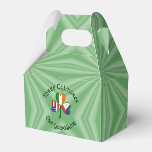 Filipino Irish USA Shamrock Flag Personalized  Favor Boxes