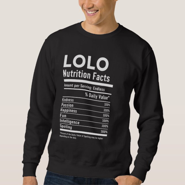 Filipino Lolo Grandfather Nutrition Label Best Lol Sweatshirt (Front)
