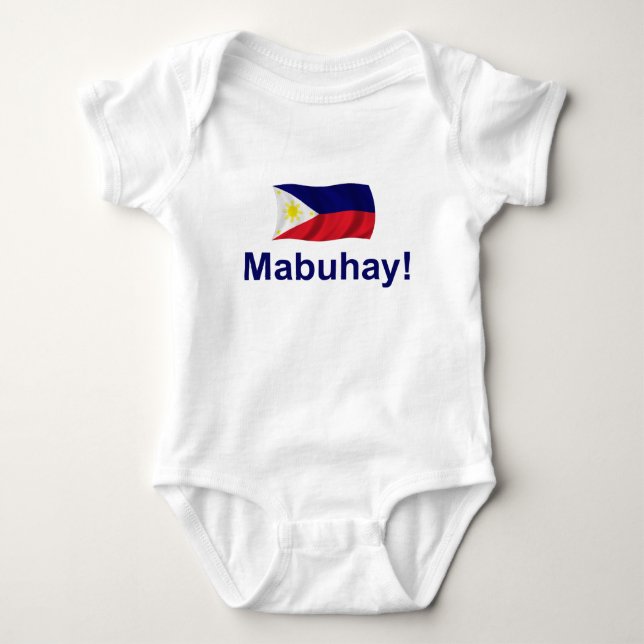 Filipino Mabuhay! Baby Bodysuit (Front)