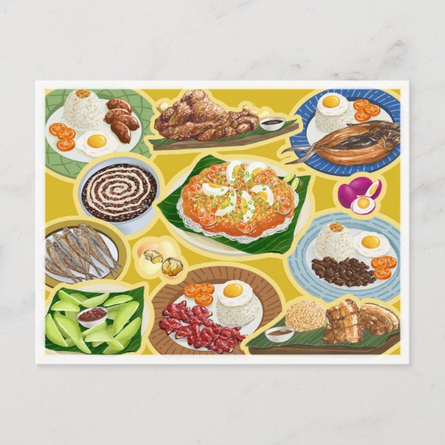 Filipino Meals / Pinoy Comfort Food Postcard (Front)