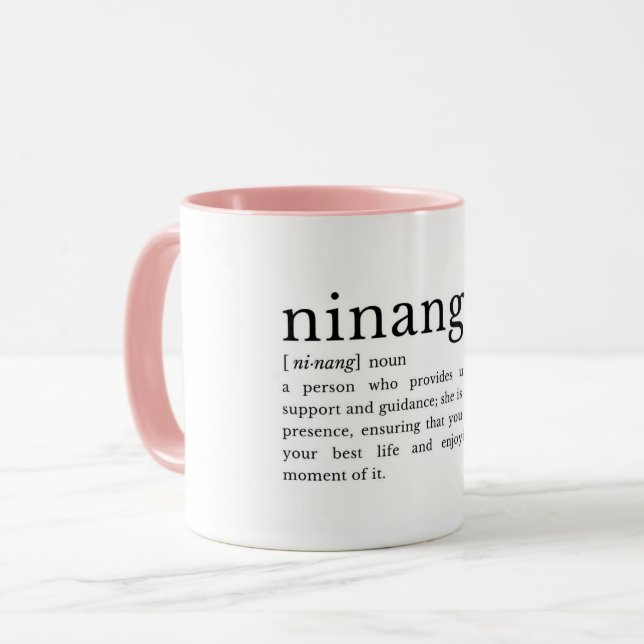 Filipino Ninang Definition Mug, Godmother Gift Mug (Front Left)