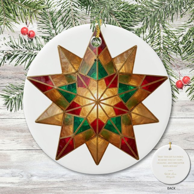 Filipino Parol Christmas Blessing Keepsake Ceramic Ornament (Creator Uploaded)