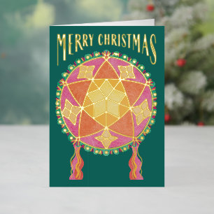 Filipino Parol Star Merry Christmas Tagalog Foil Holiday Card